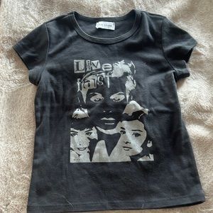 Zoey stone live fast Audrey Hepburn screen printed shirt